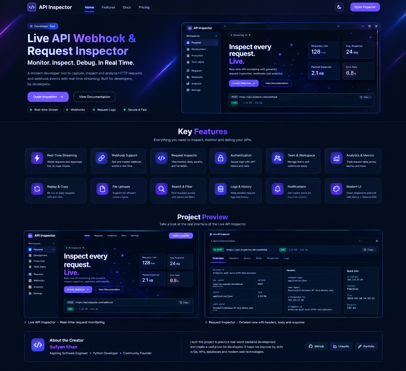 Live API Inspector screenshot